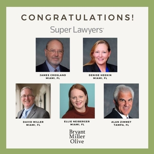 Five Bryant Miller Olive Attorneys selected to the 2022 Florida Super Lawyers List
